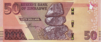 Bancnota Zimbabwe 50 Dolari 2020 - PNew UNC foto