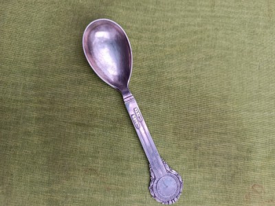 Lingurita din argint masiv 28 Gr,5 poansoane Suedia foto