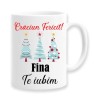 Cana alba personalizata Craciun Fericit Fina, Te iubim, INOVATIX&reg;. 330ml, Oem