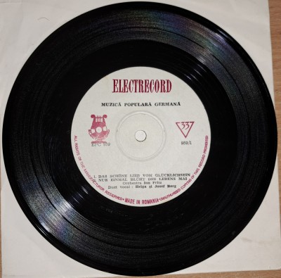 Disc vinil 7# Helga și Josef Berg* - Muzică Populară Germană-Electrecord-EPC 959 foto
