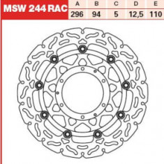 Disc frână flotant față, 296/94x5mm 6x110mm, diametru gaură de centrare 6,5mm, spacing 12,5 (contains holes for fitting ABS sensor) compatibil: HONDA