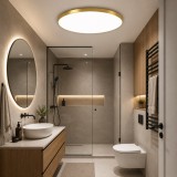 Plafoniera LED SOLIS 47cm 48W Lumina Rece Auriu