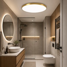 Plafoniera LED SOLIS 47cm 48W Lumina Rece Auriu