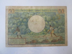 Rara! Africa Ecuatoriala Franceza(A.E.F.) si Camerun 50 Francs/Franci 1957 foto