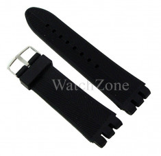 Curea Ceas 23mm Neagra Silicon Prindere Swatch WZ1856 foto