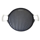 Gratar rotund din fonta emailata, 2 suprafete de gatit, 52 cm, 8 mm grosime, EV, Guison, GRC12055
