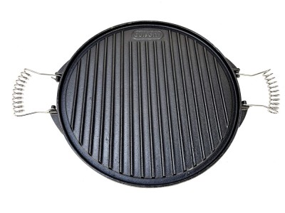 Gratar rotund din fonta emailata, 2 suprafete de gatit, 52 cm, 8 mm grosime, EV, Guison, GRC12055 foto