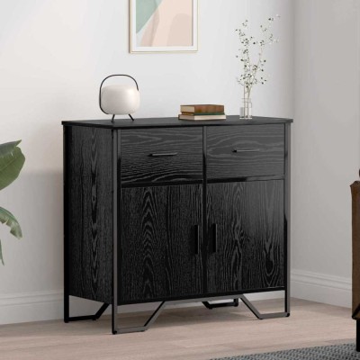 vidaXL Bufet Stejar negru 79.5 x 35.5 x 74.5 cm Lemn compozit 883568 foto