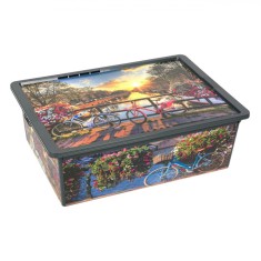 Cutie Depozitare Plastic, Amsterdam, Capac Ventilat, Capacitate 25L, Multicolor