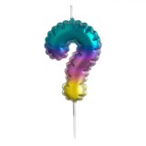 Lum&acirc;nare Aniversară, Model Ombre Metalizat, Multicolor, 3.5x6cm