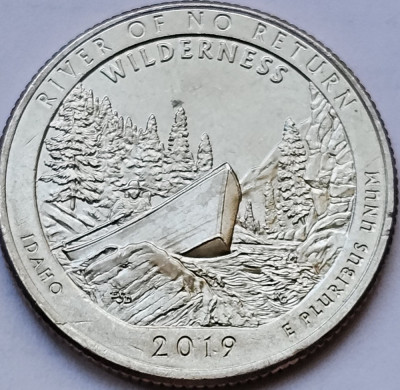 25 cents / quarter 2019 USA, Idaho, River of no return, unc, litera P foto