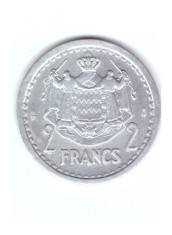 Moneda Monaco 2 francs/franci 1943, stare buna, curata