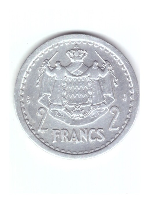 Moneda Monaco 2 francs/franci 1943, stare buna, curata