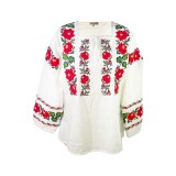 Bluza dama tip ie R 25, marime 3XL, alb/rosu bordo mat