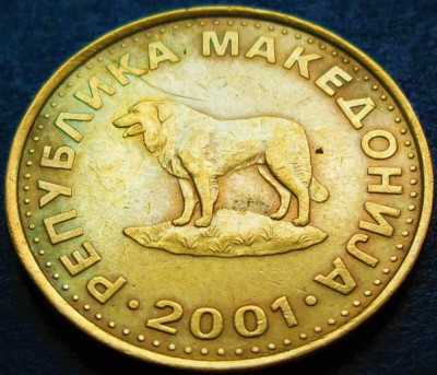 Moneda 1 DENAR - MACEDONIA, anul 2001 * cod 1961 C foto