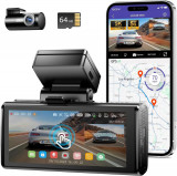 Camera auto DVR AZDOME M580-2CH, Dubla, 5K, 5GHz WiFi, GPS ,5GHz, WDR, G-Sensor, Mod parcare, Card 64Gb inclus