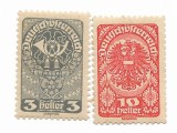 Austria - Timbre zilnice - Hartie alba, 1919-1920 - valori neobliterate