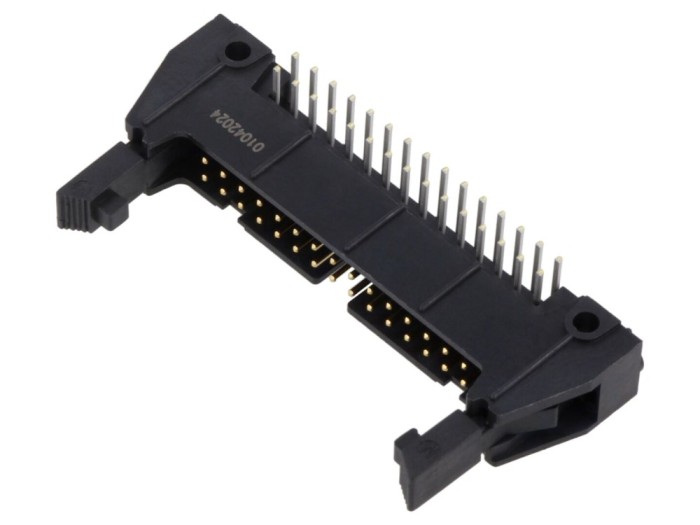 Conector IDC soclu tată 30 PIN 90&deg; cu ejector lung