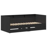 vidaXL Pat de zi cu sertar cu depozitare Gri 90 x 200 cm Lemn compozit 3345120