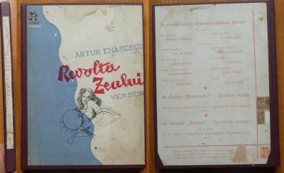 Artur Enasescu, Revolta zeului; Versuri, Editura Boema, 1946, editia 1 foto