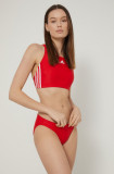Cumpara ieftin Adidas Performance costum de baie Fit 3-stripes culoarea rosu, cupa moale