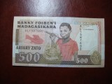 Bancnota Madagascar 500 Francs, Africa, Stare Excelenta