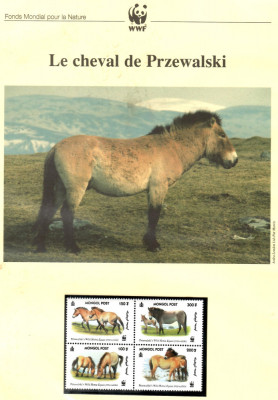 Mongolia 2000 - Calul Przewalski, set WWF, 6 poze, MNH (vezi descrierea) foto