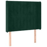 Cumpara ieftin Tablie pat cu aripioare verde inchis 83x16x118/128 cm catifea