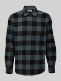 Cumpara ieftin Camasa cu maneca lunga, barbati big size, imprimeu in carouri si croiala Regular fit, Verde inchis, 2XL