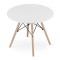 Masa stil scandinav, Artool, rotund, MDF si lemn, alb, 60x50 cm
