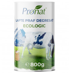 Lapte praf bio degresat, 1% grasime, 800g Pronat foto