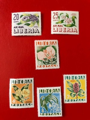 LIBERIA, FLORI - SERIE COMPLETĂ MNH foto