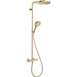 Sistem de dus cu baterie termostatata, auriu lucios, Hansgrohe Raindance Select S 240