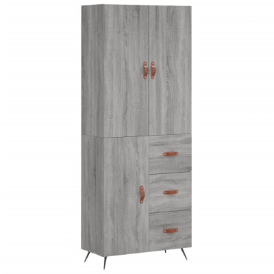 Dulap inalt, gri sonoma, 69,5x34x180 cm, lemn compozit foto