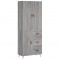 Dulap inalt, gri sonoma, 69,5x34x180 cm, lemn compozit