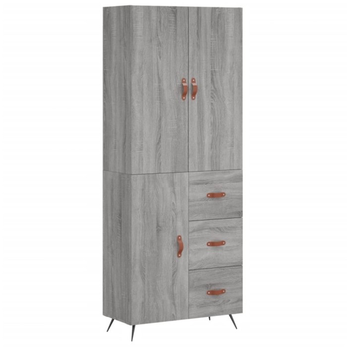 Dulap inalt, gri sonoma, 69,5x34x180 cm, lemn compozit