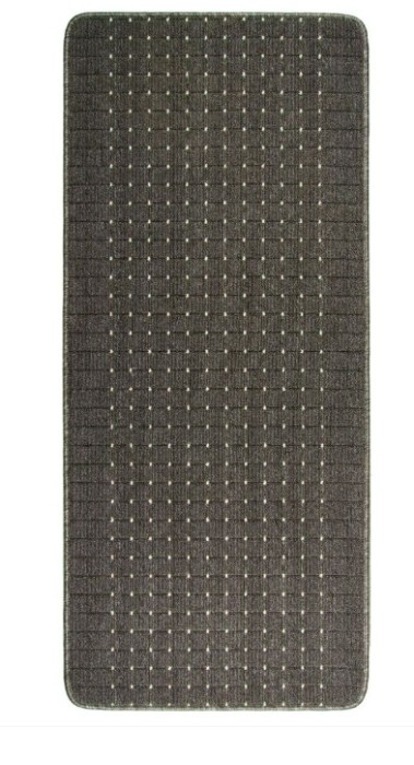 Traversa Festonata Surfilata Premium, Greceasca, Model Stanford Lead Sugar, Tesatura Plata, Latime 0.67m, Marime 67 x 200 cm, Gri, Antiderapant, Antia