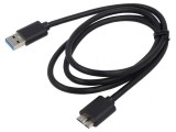 Cablu USB 3.0/3.1 USB A la USB B Micro 1m Negru