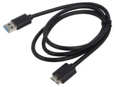 Cablu USB 3.0/3.1 USB A la USB B Micro 1m Negru foto