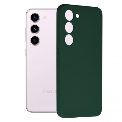 Husa pentru Samsung Galaxy S23, Techsuit Soft Edge Silicone, Dark Green foto