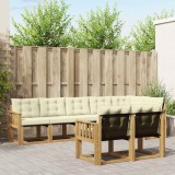 vidaXL Set Canapele Exterior Lemn Acacia Alb Crem Perne Gradina Terasa Modular Rezistent Intemperii