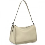 Geanta din piele naturala pentru dama, BUSY LDY&amp;GTM&reg; Emma, curea umar motiv traditional, Gri/bej