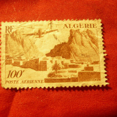 Timbru Algeria 1949 Aviatie , val. 100fr.stampilat