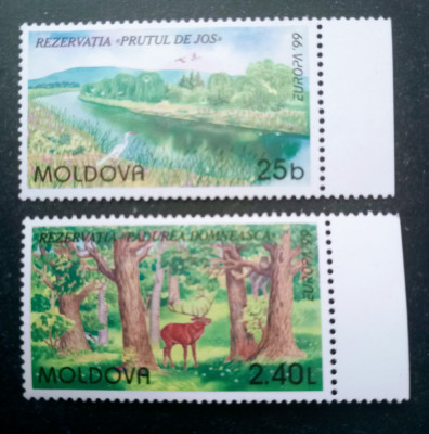 Moldova 1999 Europa Cept, rezervații,, fauna serie 2v. Nestampilat foto