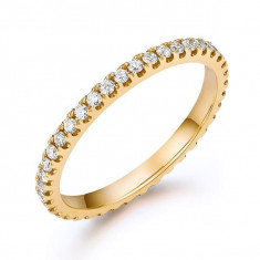 Inel Borealy Aur Galben 14 K Natural Diamonds Eternity Band foto