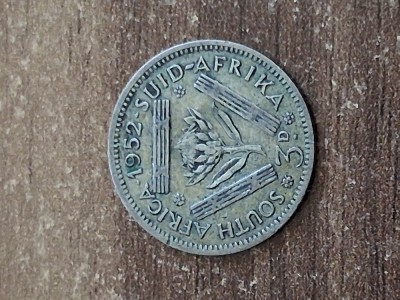 Africa de sud - 3 pence 1952 foto