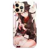 Husa compatibila cu Apple iPhone 13 Pro Max model Hu Tao Genshin Impact, Silicon, TPU, Viceversa, Transparent, Carcasa