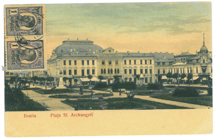 279 - BRAILA, Market, Park, Romania - old postcard - used