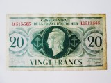 Cumpara ieftin Rara! Africa Ecuatoriala Franceza 20 Francs 1944 WWII,bancnota din imagini la cel mai micd pret