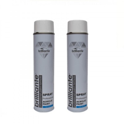 Pachet 2 x Vopsea Spray Acrilica Brilliante Alb Clasic Lucios RAL 9003 600 ml foto